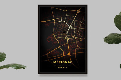 Merignac - Vintage Map