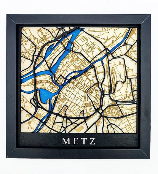 Metz - Carte en bois