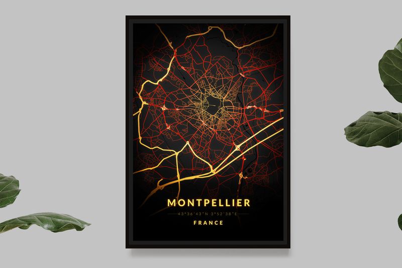 Montpellier - Vintage Map
