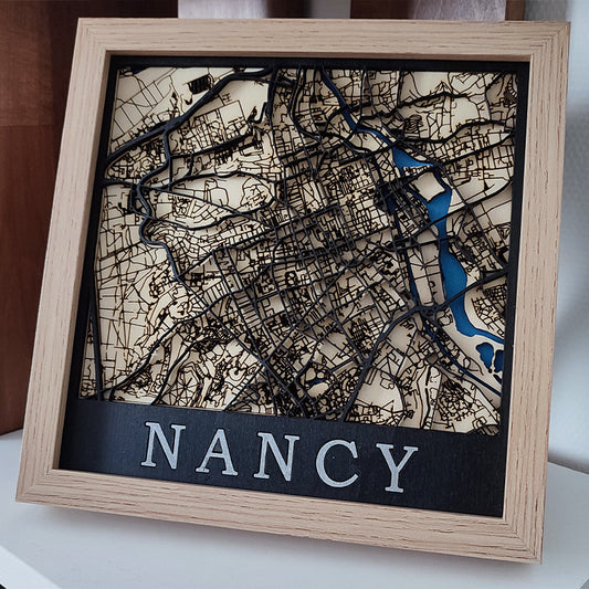 Nancy - Carte en bois