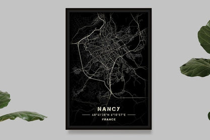 Nancy - Black and White Map