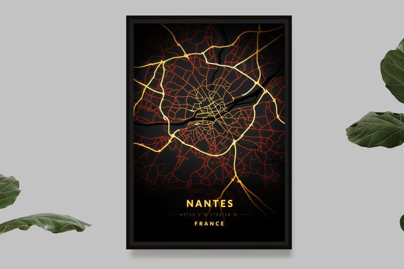 Nantes - Vintage Map