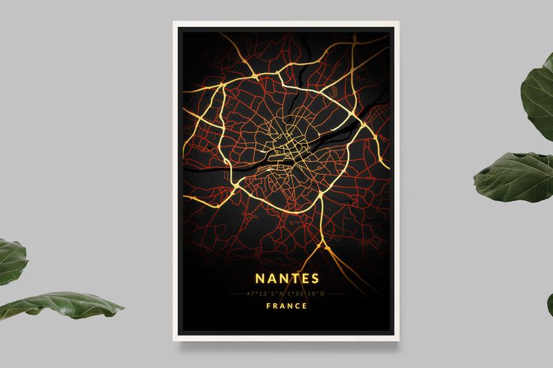 Nantes - Vintage Map