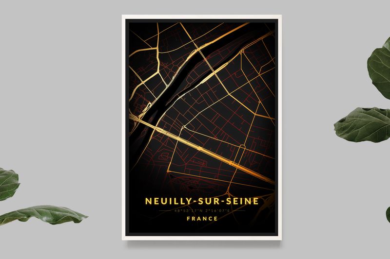 Neuilly-sur-Seine - Vintage Map