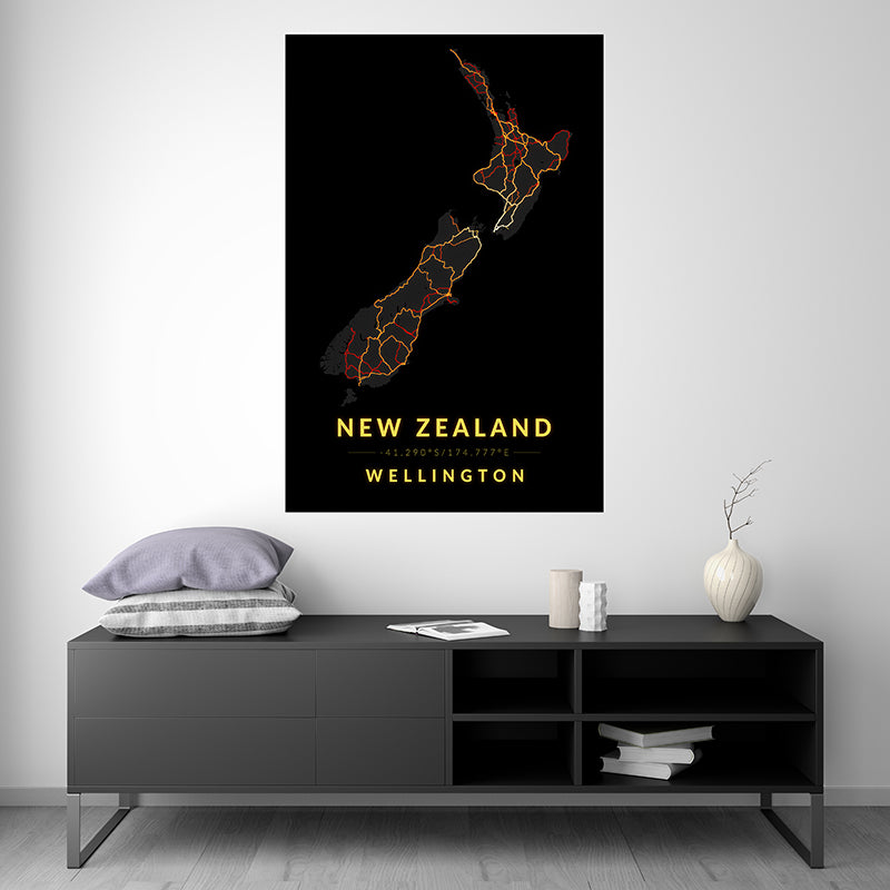 New Zealand - Vintage Map