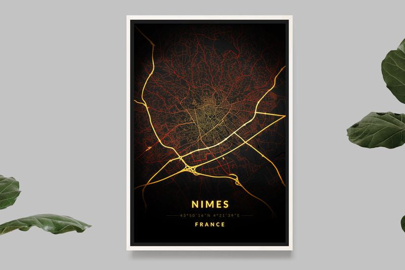 Nimes - Vintage Map