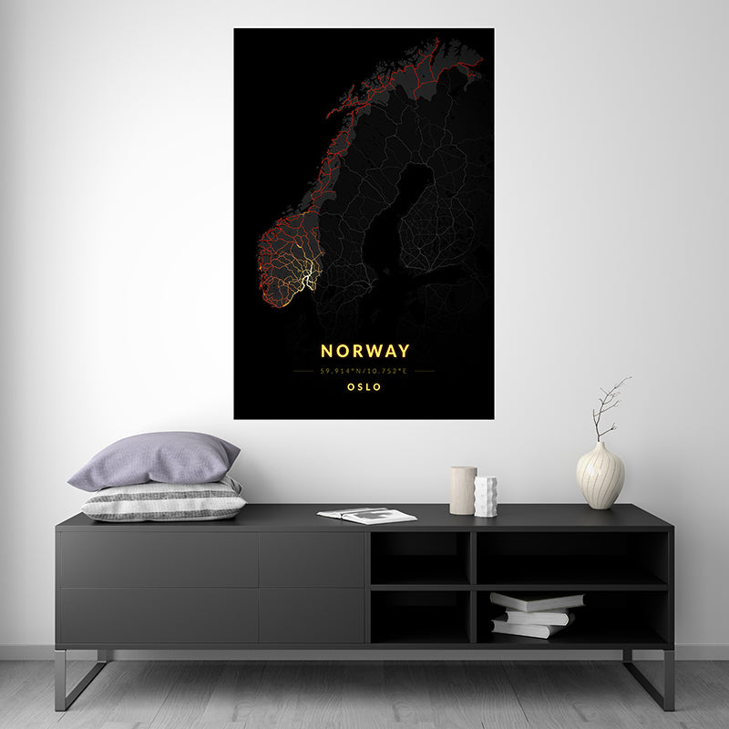 Norway - Vintage Map