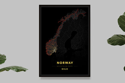 Norway - Vintage Map