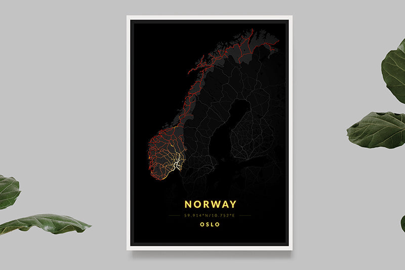 Norvège - Carte Vintage