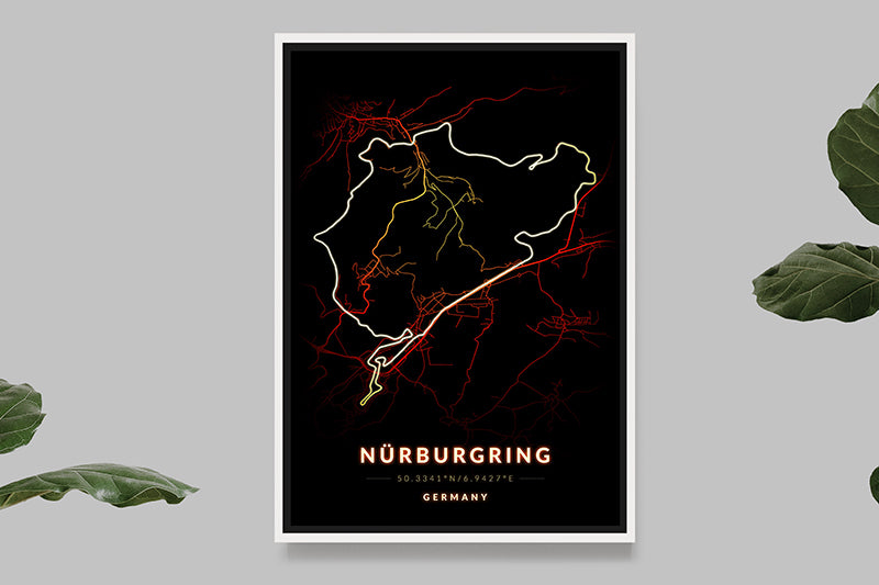 Circuit du Nurburgring - Allemagne - Carte Vintage