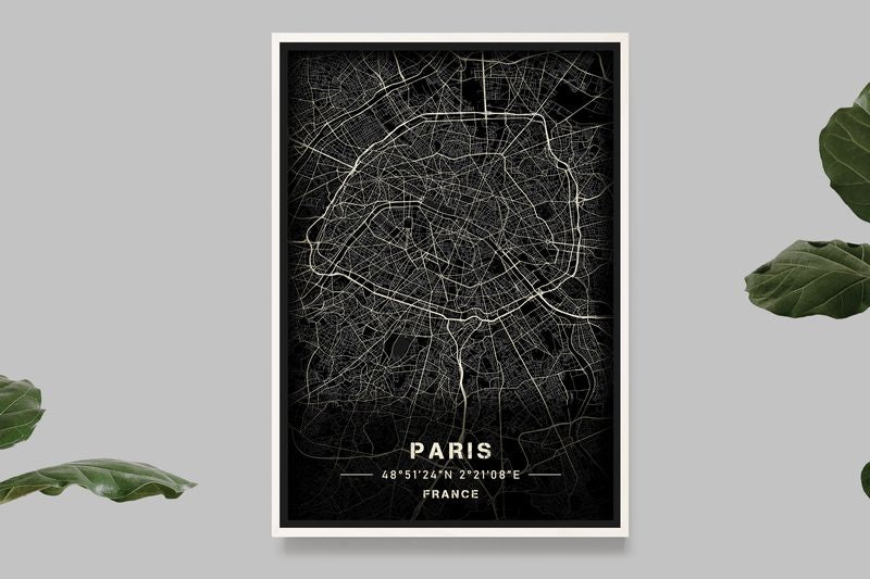 Paris - Carte Noir et Blanc