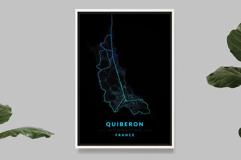 Quiberon - Carte Neon Bleu