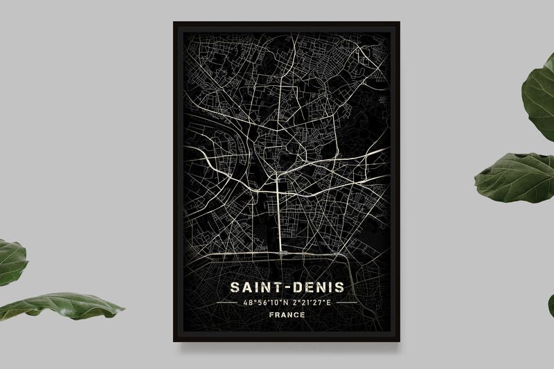 Saint-Denis - Carte Noir et Blanc