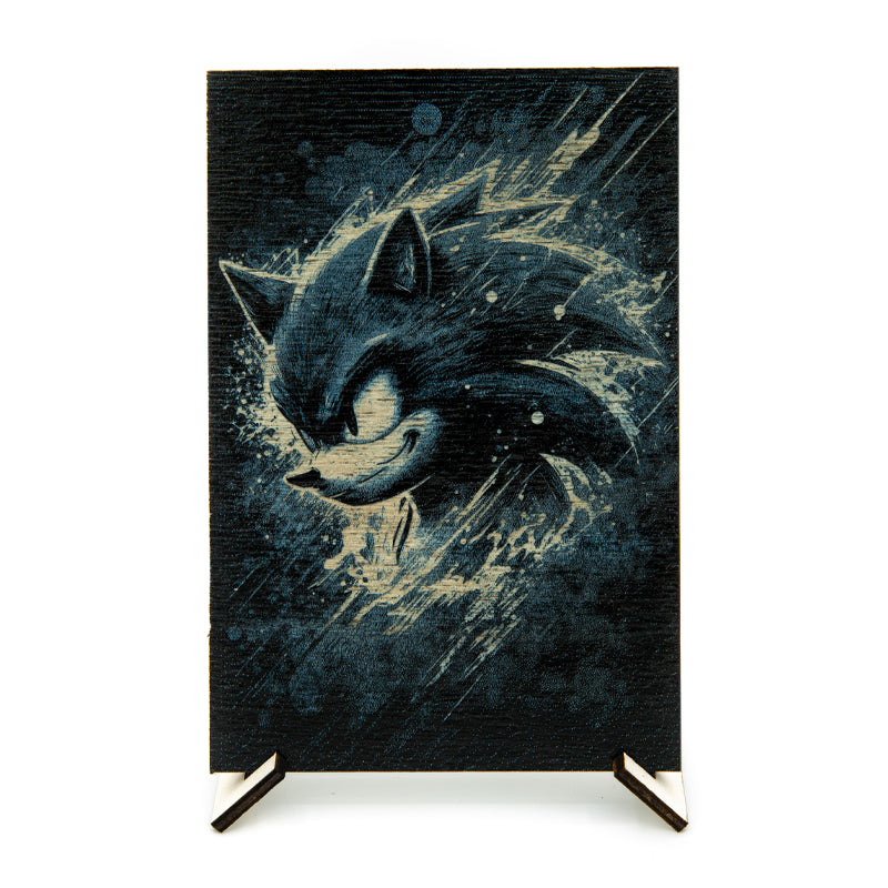 Sonic le hérisson - Sega - Gravure en bois