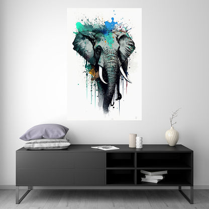 Elephant I - Splash Paint