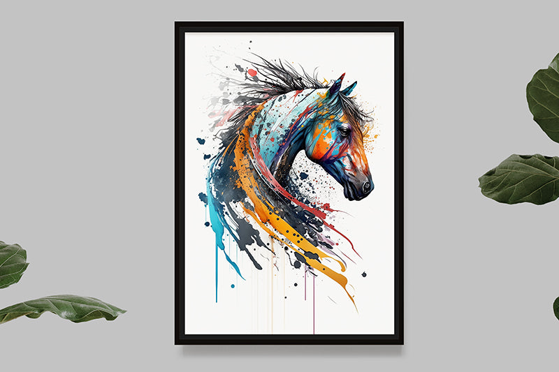 Horse I - Splash Paint - Artwork