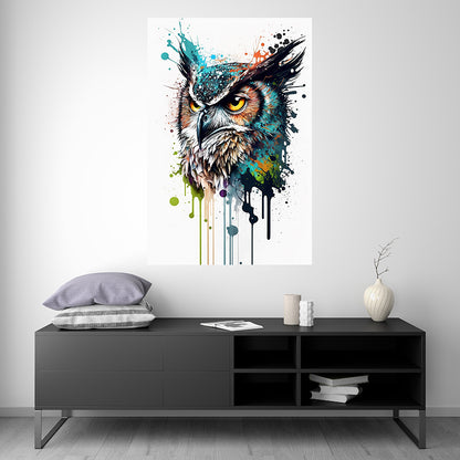 Owl I - Splash Paint - Artwork