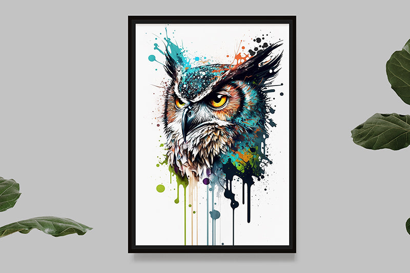 Owl I - Splash Paint - Artwork