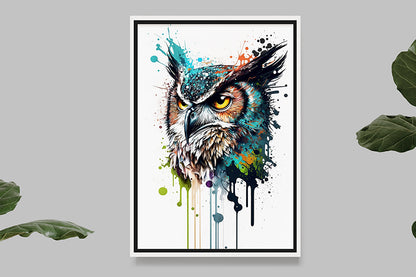 Owl I - Splash Paint - Artwork