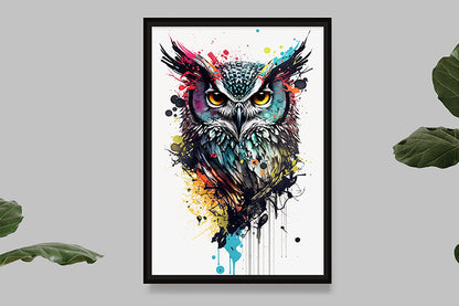 Owl II - Splash Paint - Artwork