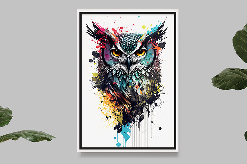 Owl II - Splash Paint - Artwork