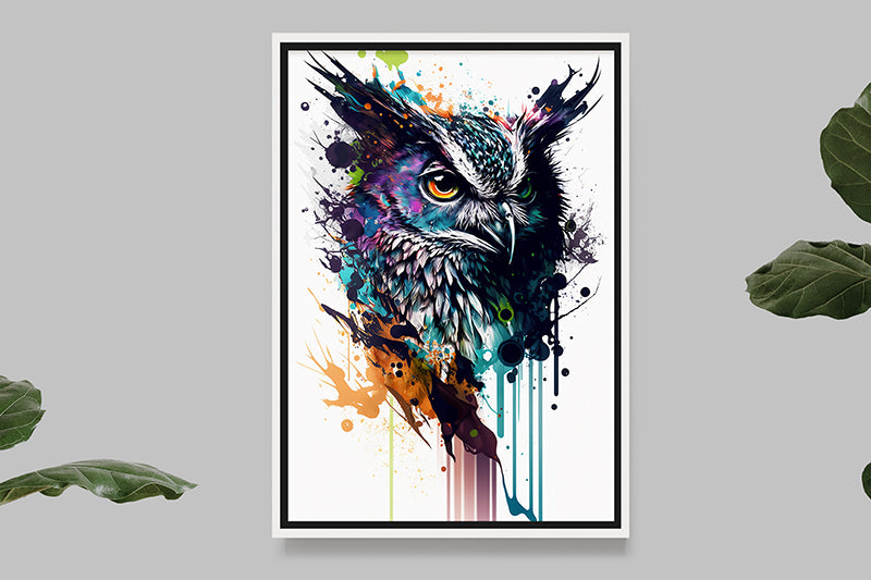 Owl III - Splash Paint - Artwork