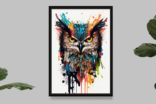 Owl IV - Splash Paint - Artwork