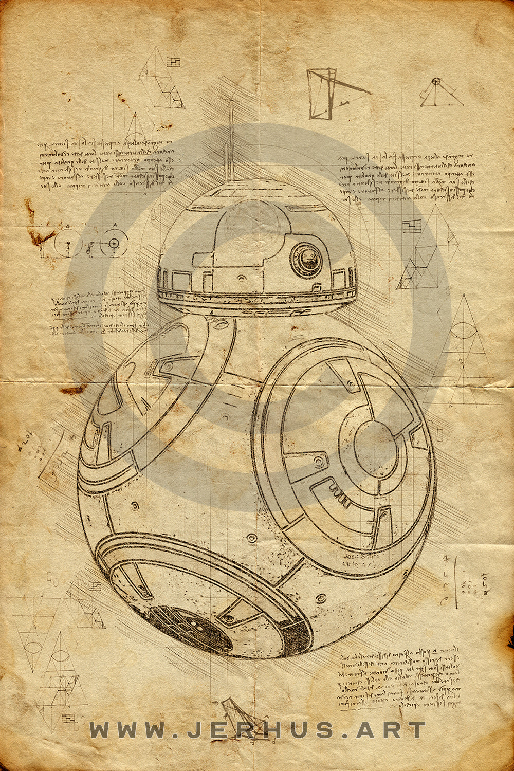 BB-8 - Star Wars - Da Vinci Style