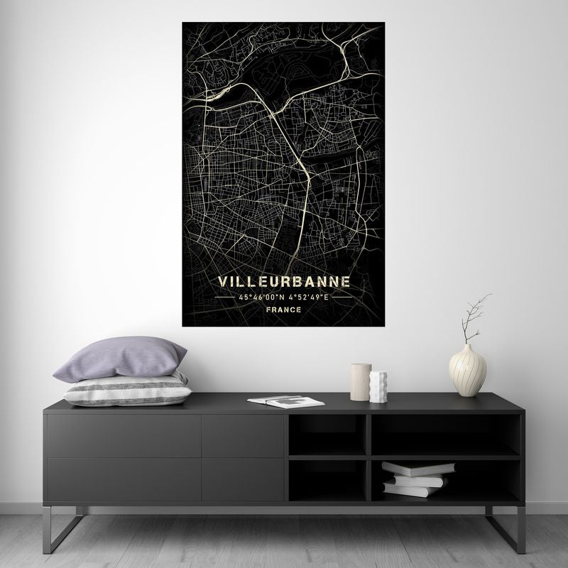 Villeurbanne - Carte Noir et Blanc