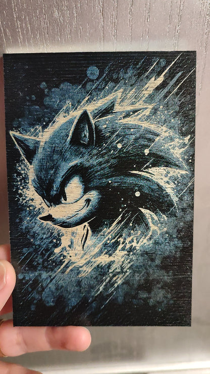 Sonic the Hedgehog - Sega - Wood Engraving