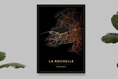 La Rochelle - Vintage Map