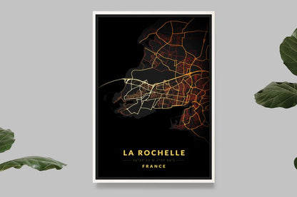 La Rochelle - Vintage Map